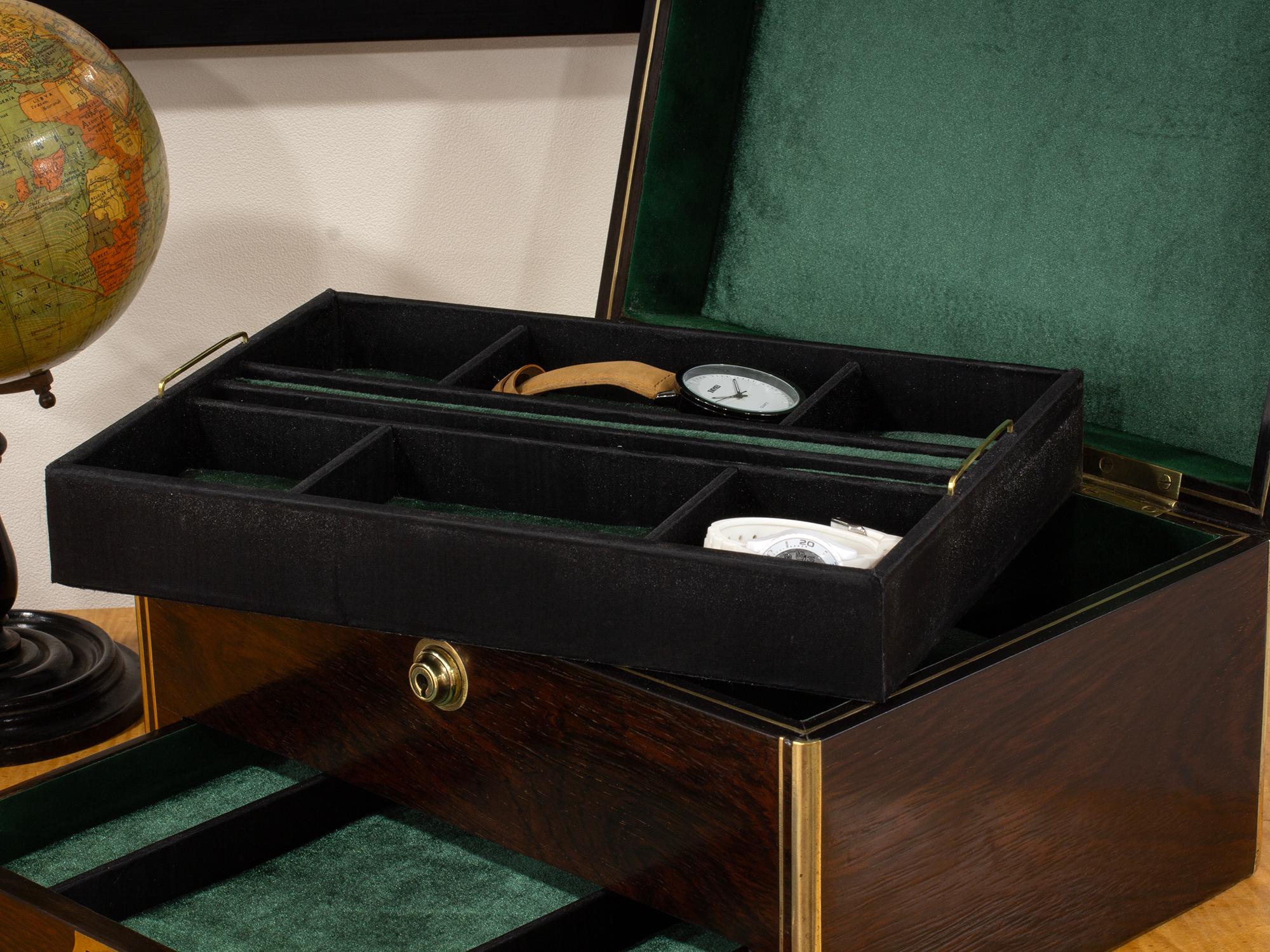 High Victorian Antique Victorian English Rosewood Jewellery Box For Sale