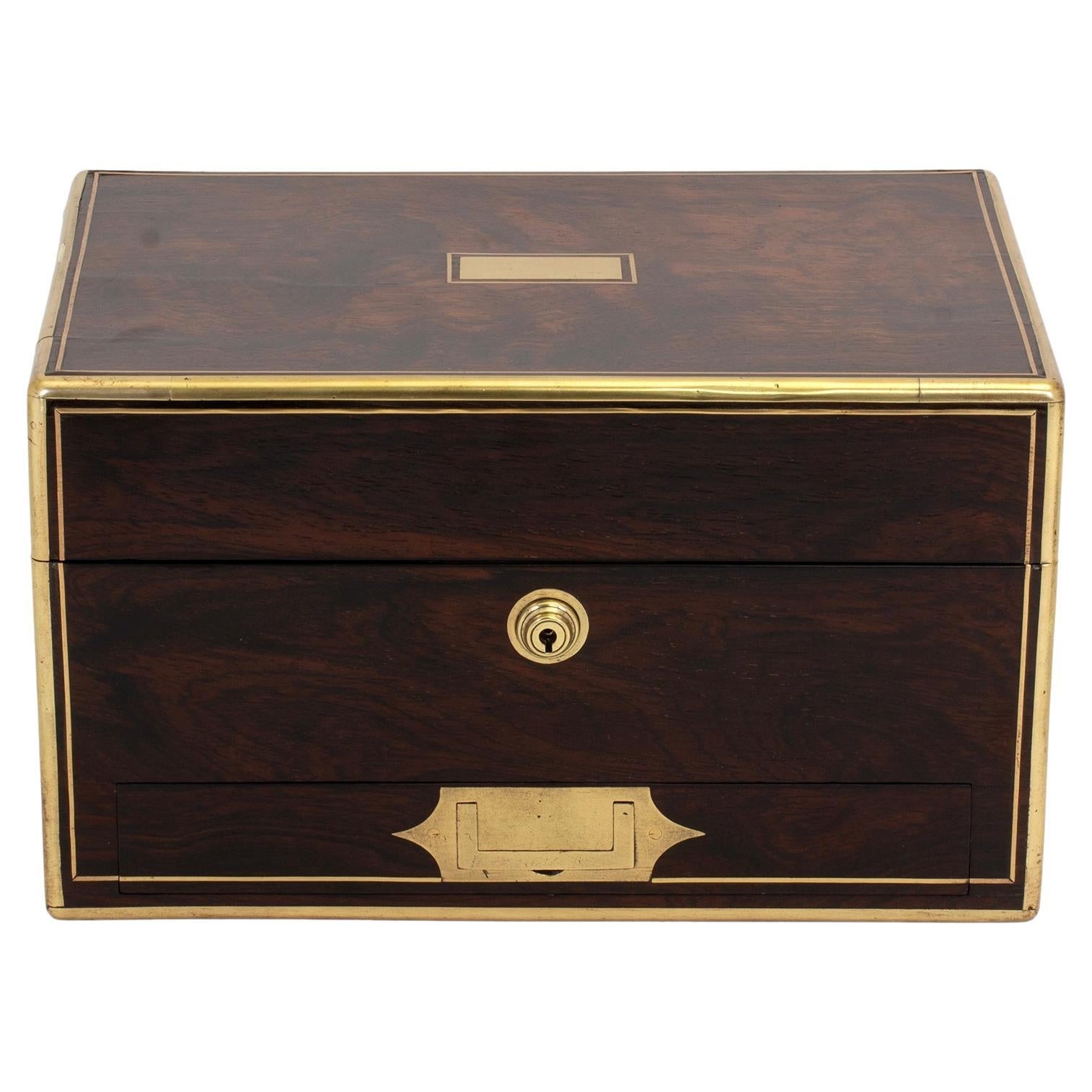 Antique Victorian English Rosewood Jewellery Box