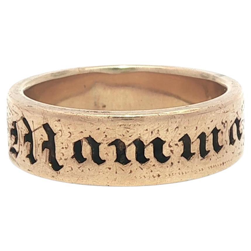 Antike viktorianische Englisch massivem Gelbgold "MAMMA" Cutout graviert Band Ring im Angebot