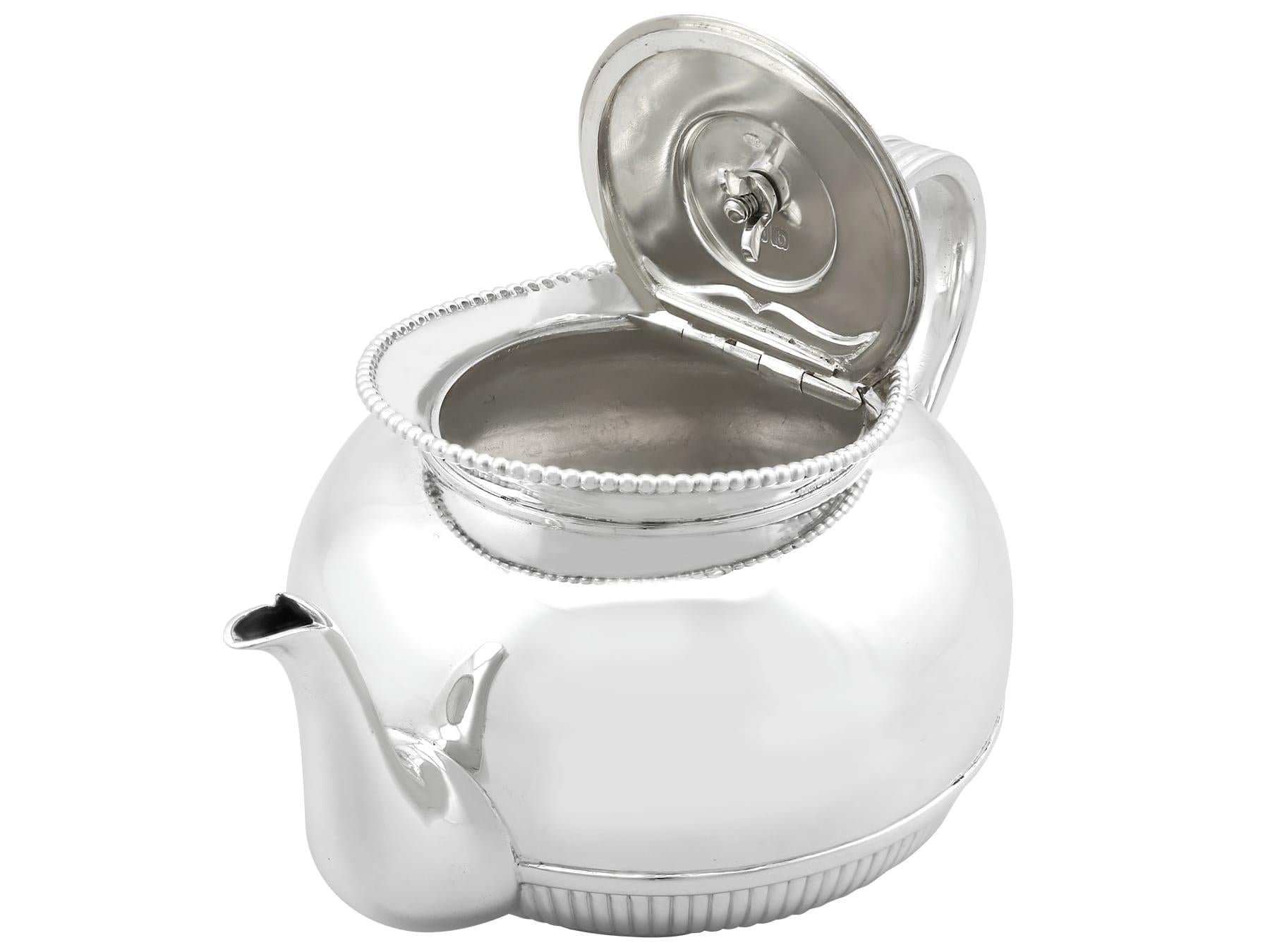 European Antique Victorian English Sterling Silver Bachelor Teapot For Sale