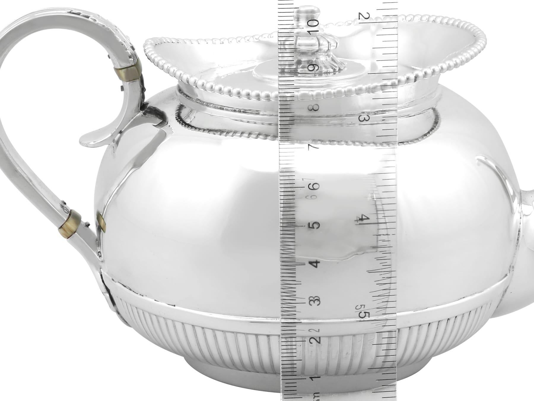 Antique Victorian English Sterling Silver Bachelor Teapot For Sale 1