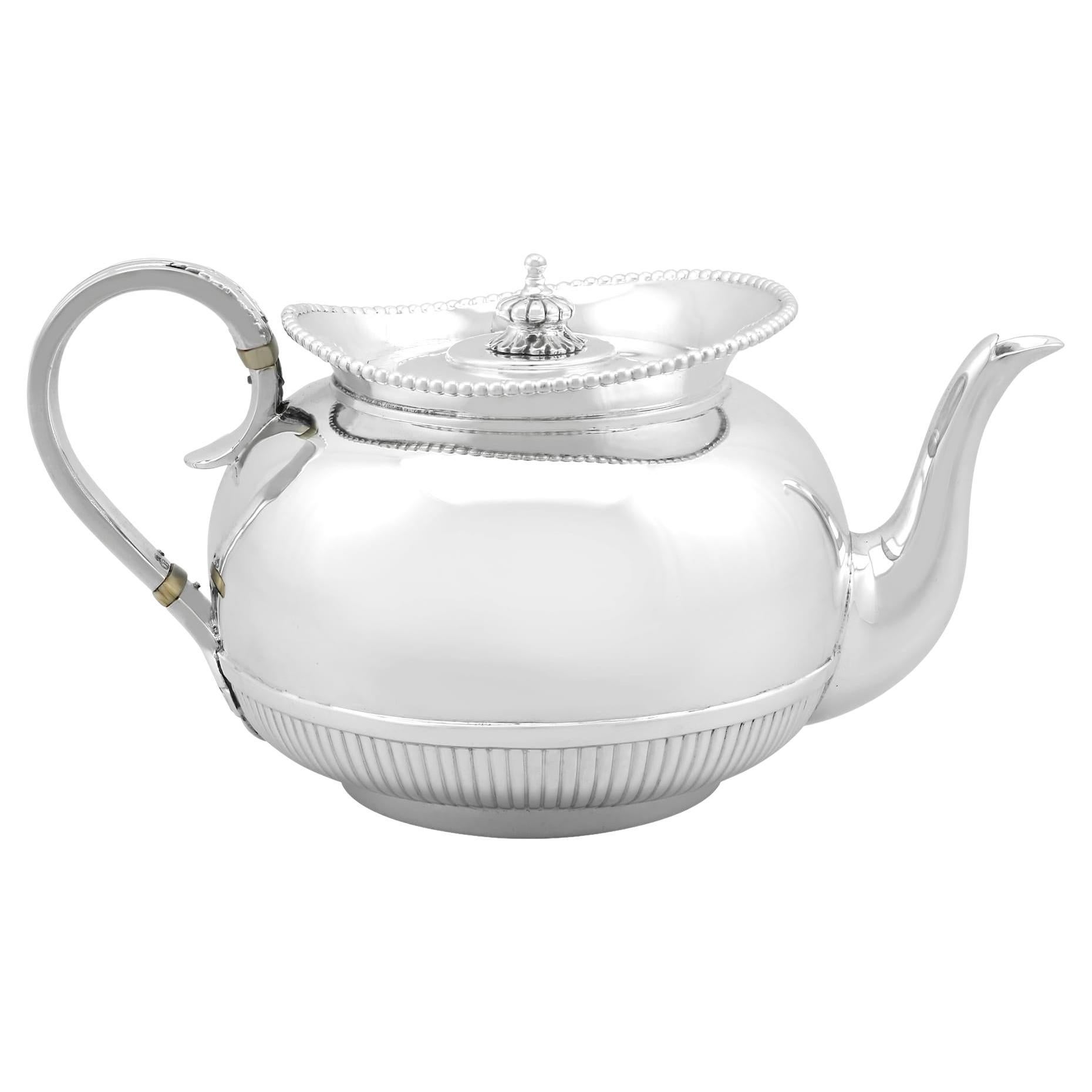 Antique Victorian English Sterling Silver Bachelor Teapot For Sale