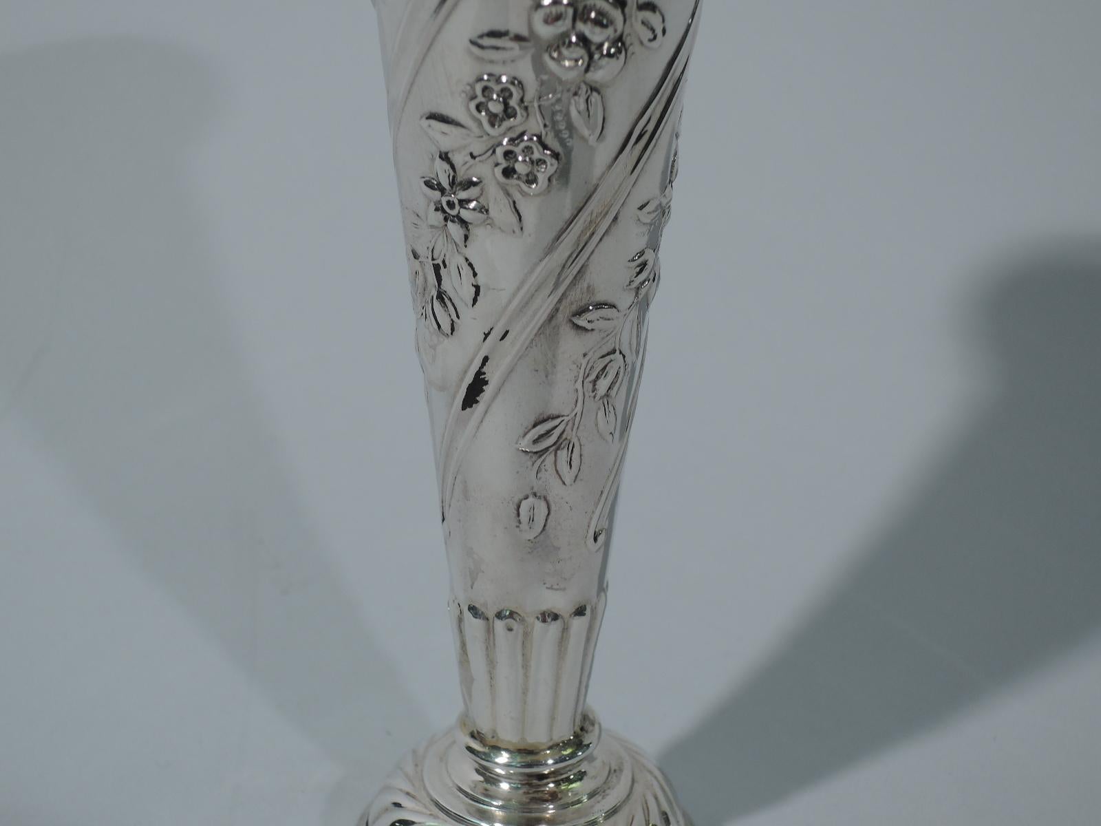 Antique Victorian English Sterling Silver Bud Vase by Comyns For Sale at 1stDibs antique