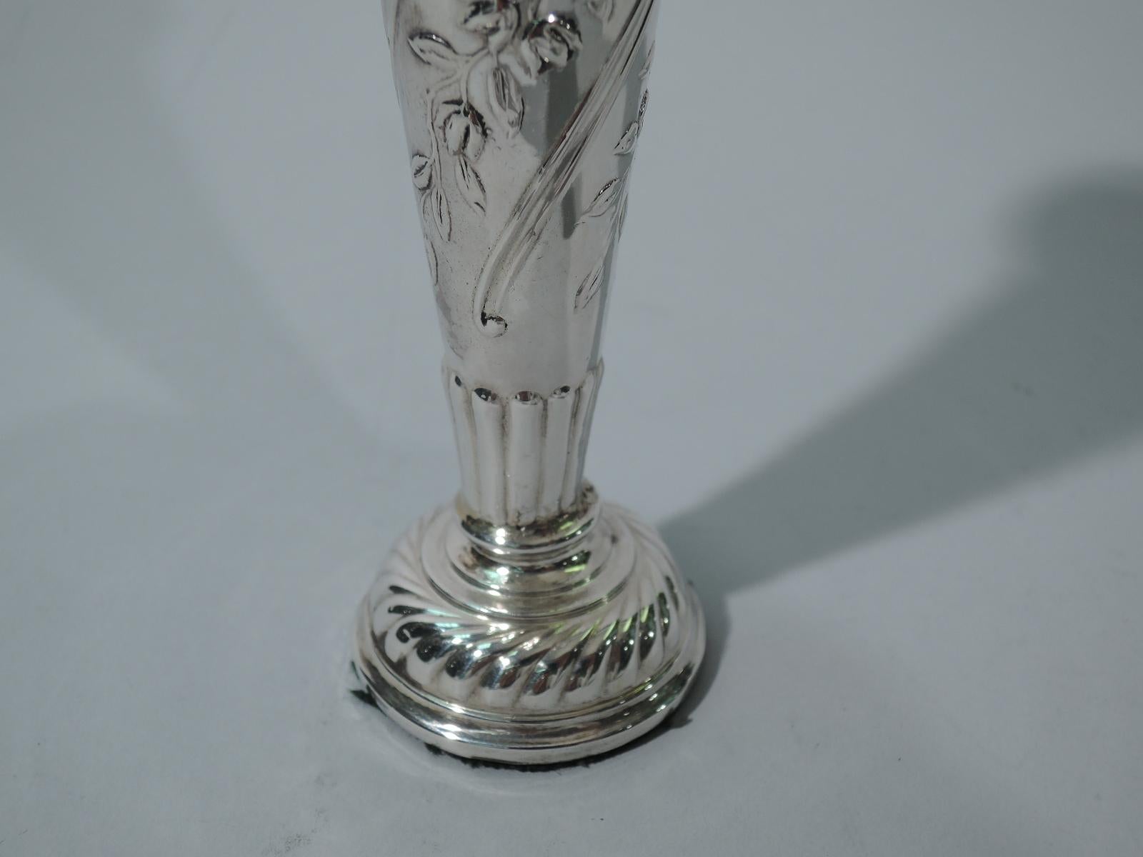 Antique Victorian English Sterling Silver Bud Vase by Comyns For Sale at 1stDibs antique