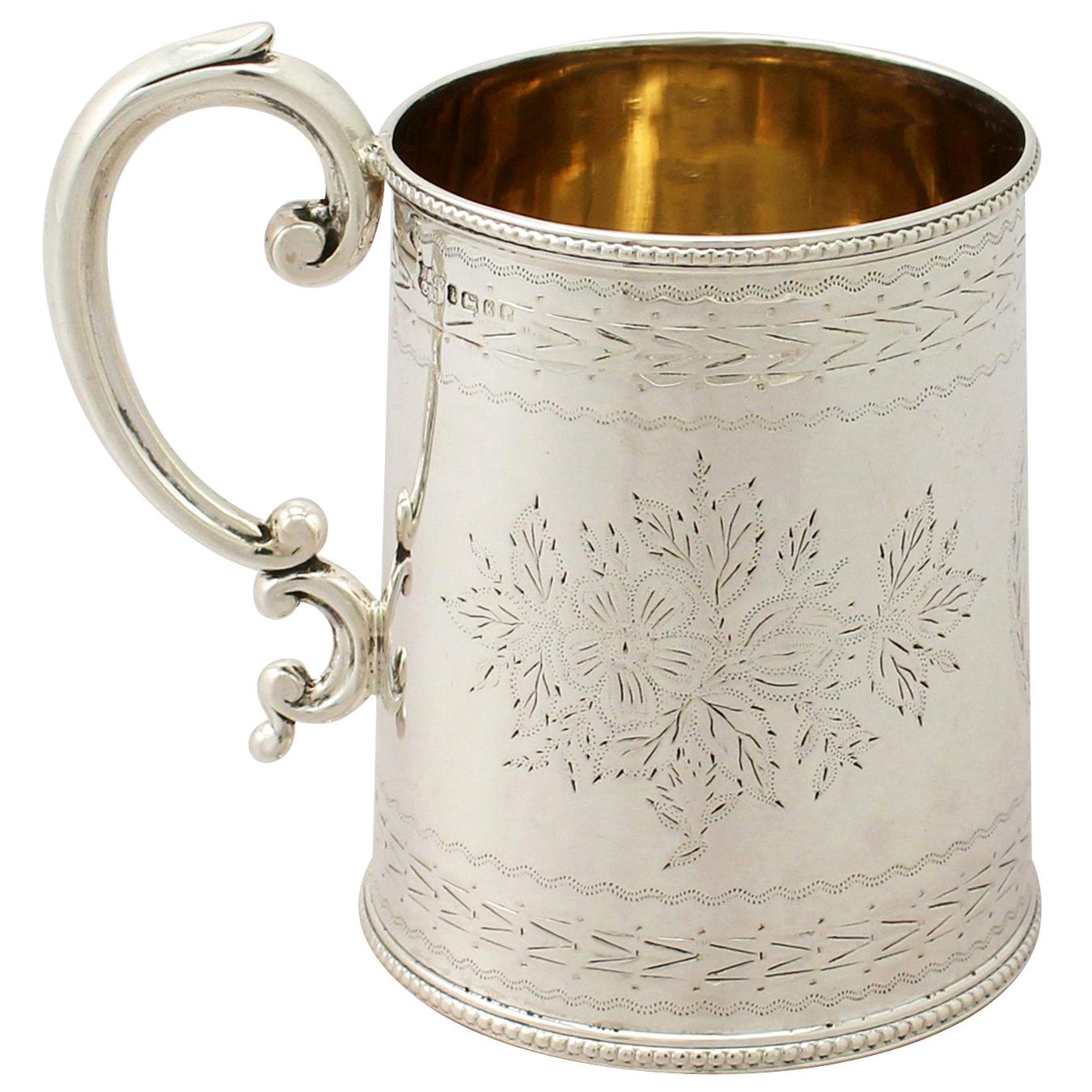 Antique Victorian English Sterling Silver Christening Mug