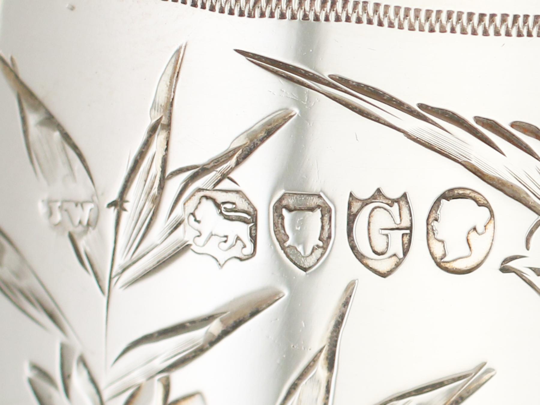 Antique Victorian English Sterling Silver Cream and Sugar Presentation Set 11