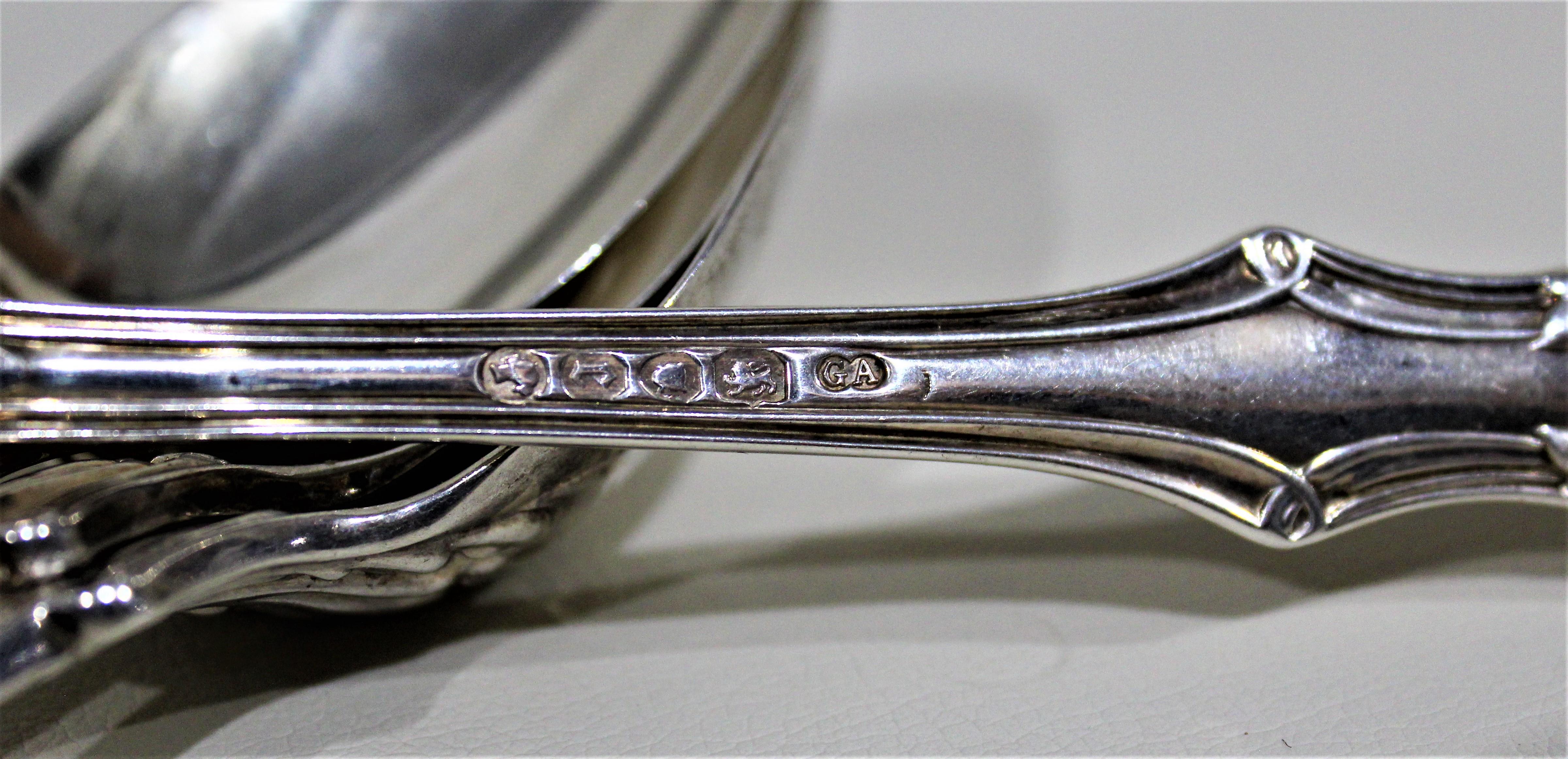 George Adams Juego de Cubiertos Antiguos Victorianos Ingleses de Plata de Ley en venta 3