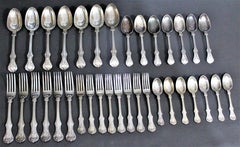 George Adams Antique Victorian English Sterling Silver Flatware Set