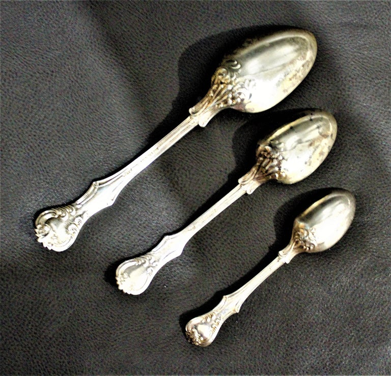 19th Century George Adams Antique Victorian English Sterling Silver Flatware Set   For Sale