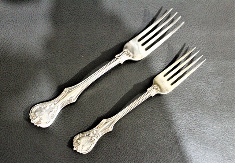 Adams Antique Victorian English Sterling Silver Flatware Set For
