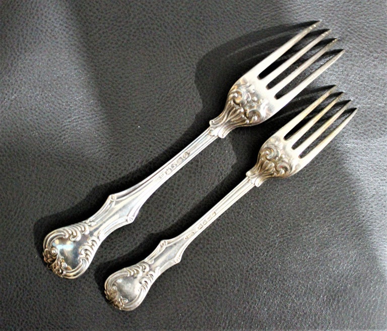 Adams Antique Victorian English Sterling Silver Flatware Set For