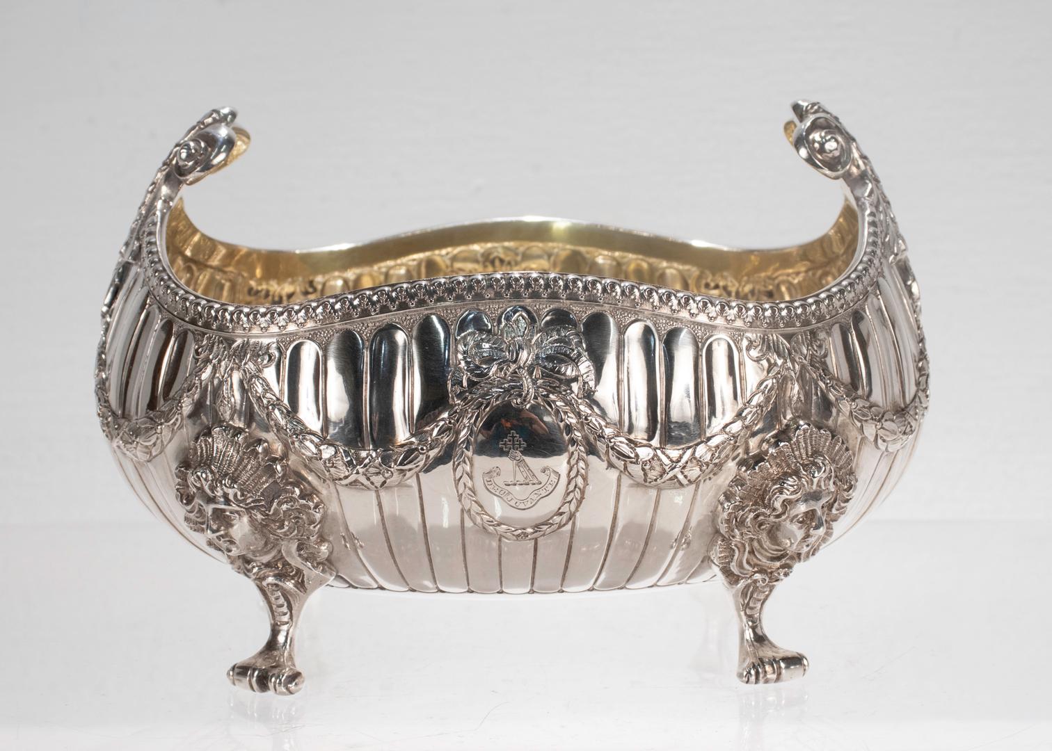 Women's or Men's Antique Victorian English Sterling Silver Footed Bowl by George Aldwinckle For Sale