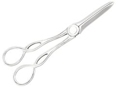 Antique Victorian English Sterling Silver Grape Scissors