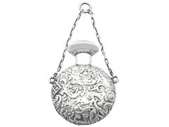 Lawrence Emanuel Antique Victorian English Sterling Silver Scent Flask