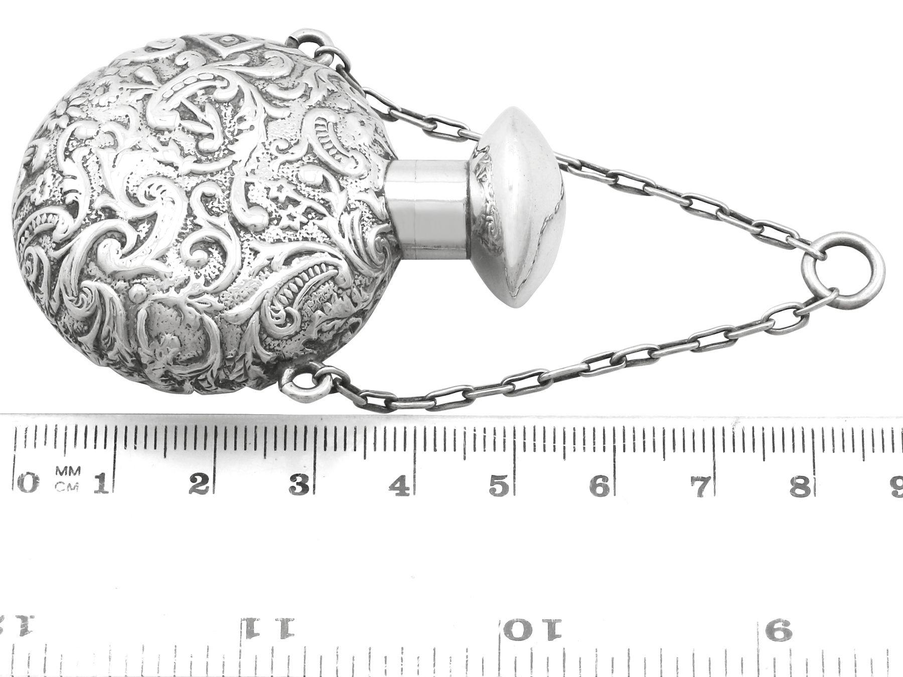 Lawrence Emanuel Antique Victorian English Sterling Silver Scent Flask For Sale 5