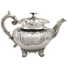 Antique Victorian English Sterling Silver Teapot