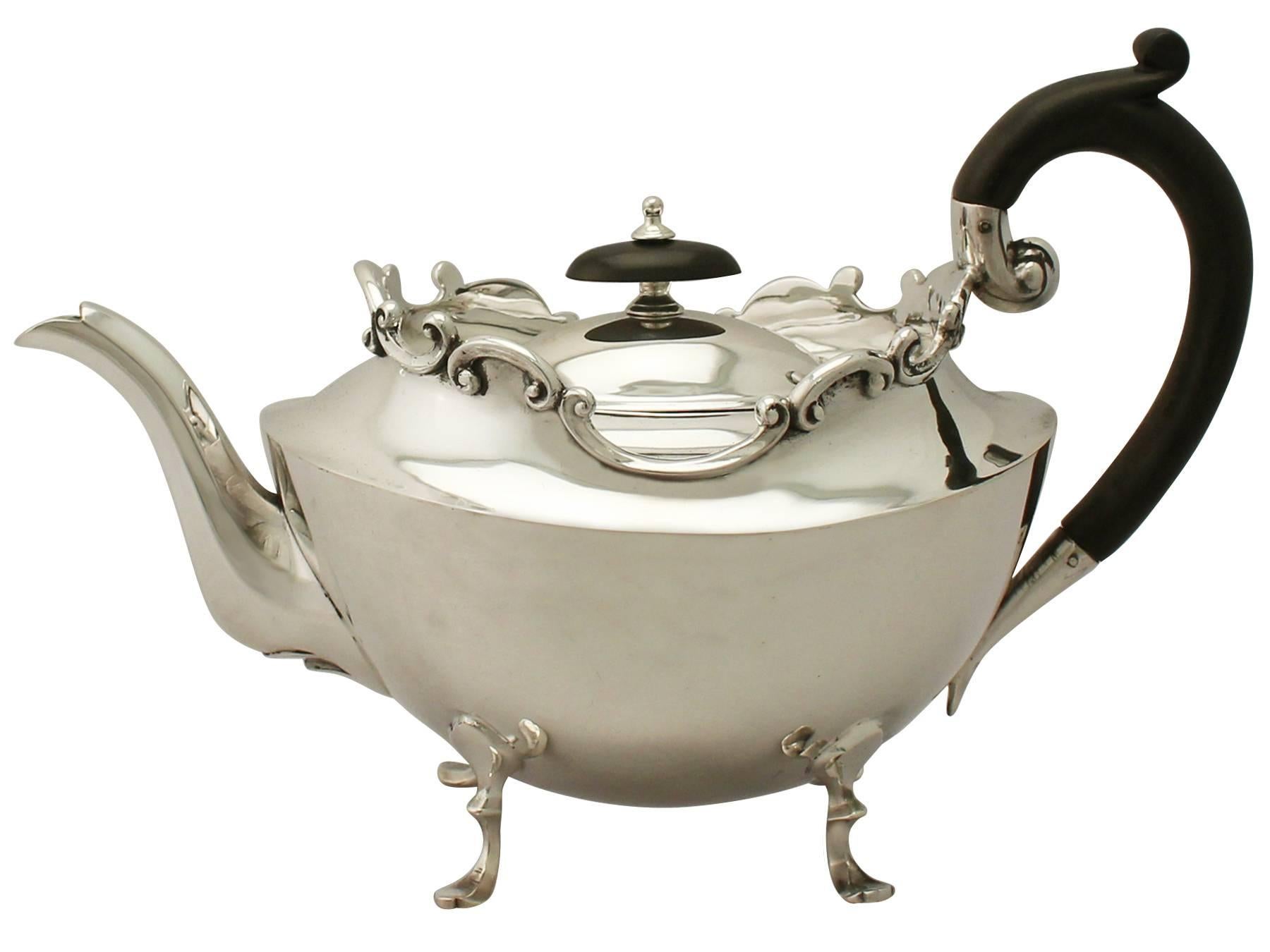 Antique Victorian English Sterling Silver Three-Piece Tea Service 2