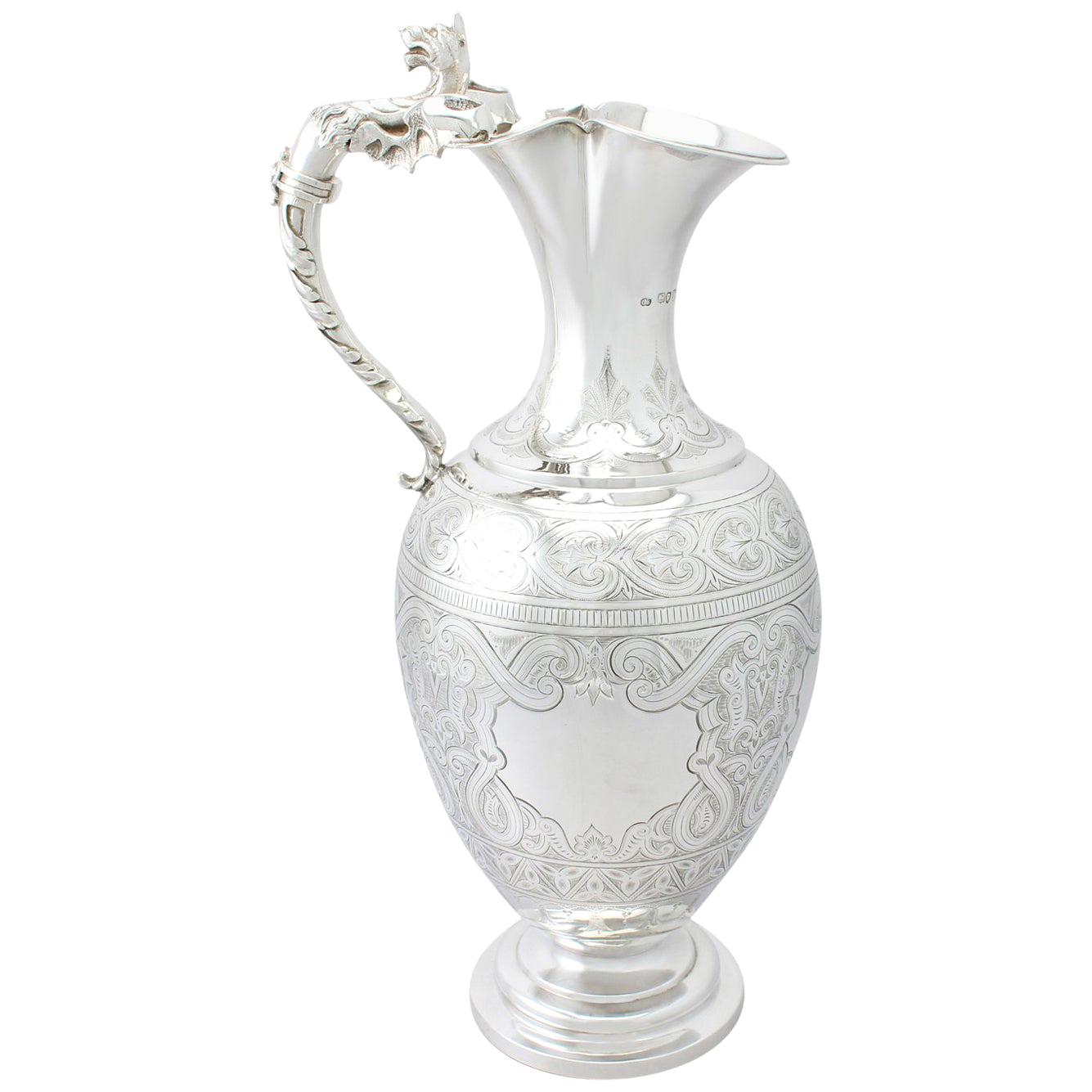 Antique Victorian Sterling Silver Wine Ewer, 1843 For Sale at 1stdibs