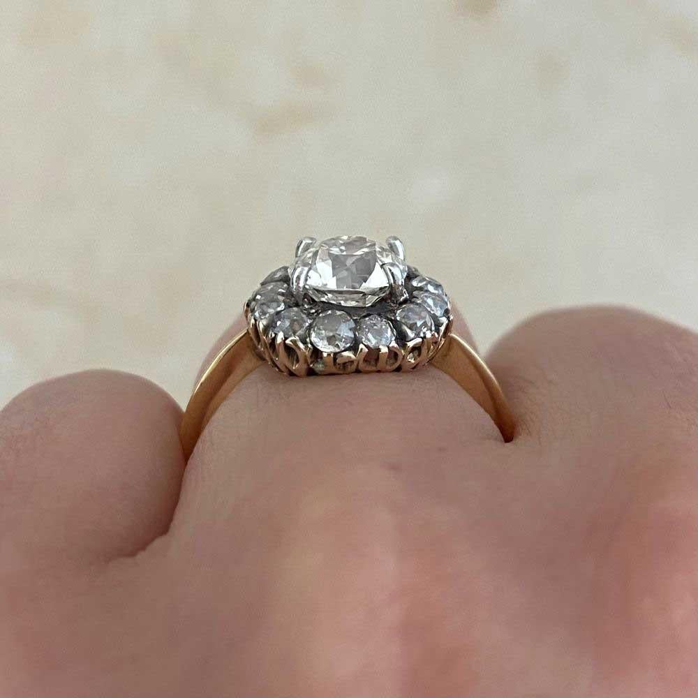 Victorian 1880 Antique Ring Old European Cut Diamond Halo (Approx 1.40 ...