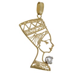Antique Victorian Era 14KT Nefertiti Diamond Pendant