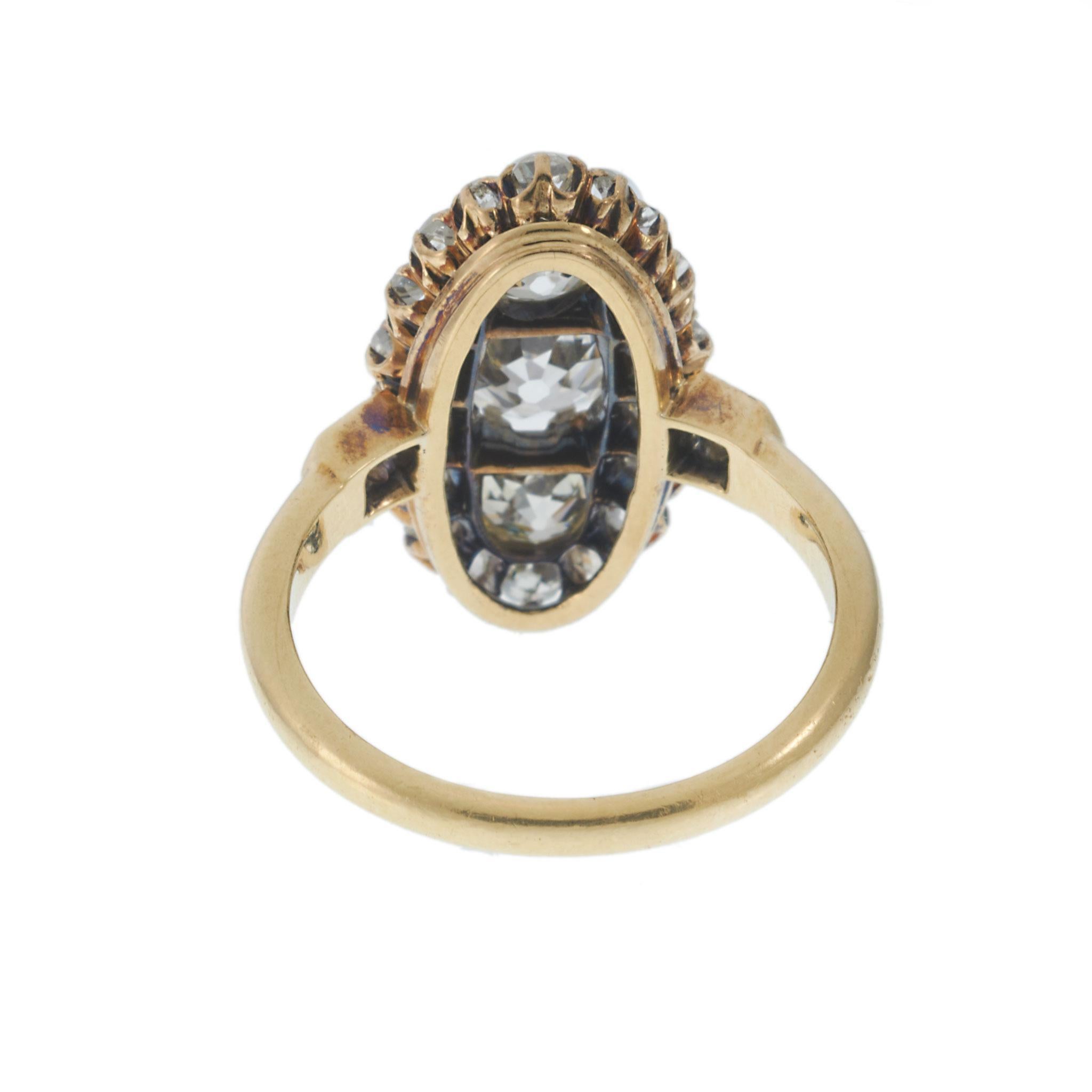 Donna Anello antico di epoca vittoriana in oro giallo 18KT con diamante Old Mine Cut in vendita