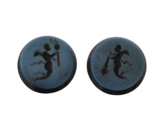 Antique Victorian Era Blue Agate Intaglio Seals