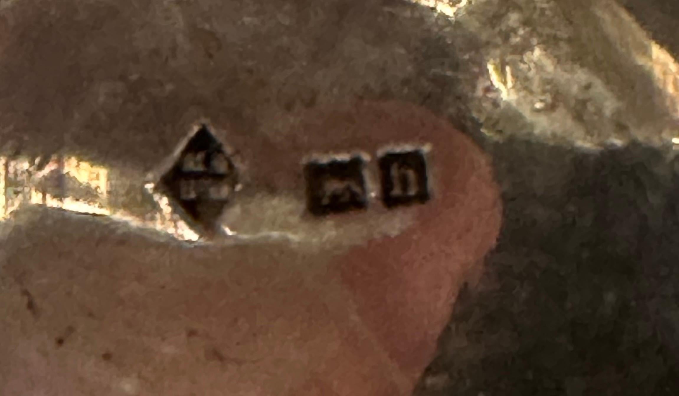 Antikes Tintenfass aus geschliffenem Glas aus der viktorianischen Ära mit Sterling-Silber-Deckel im Angebot 4
