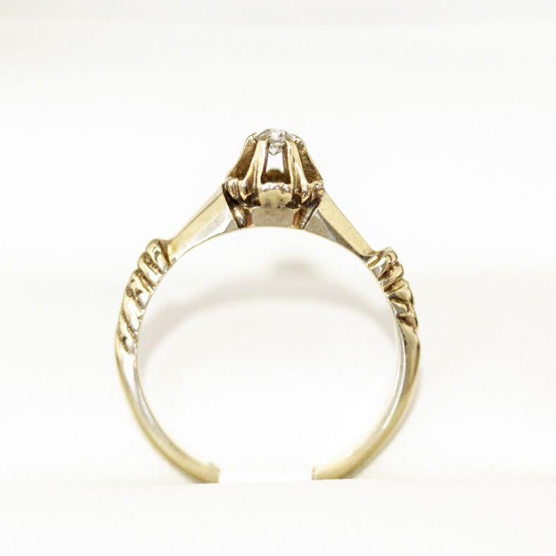 Antique Victorian Era Diamond Engagement Ring For Sale 6
