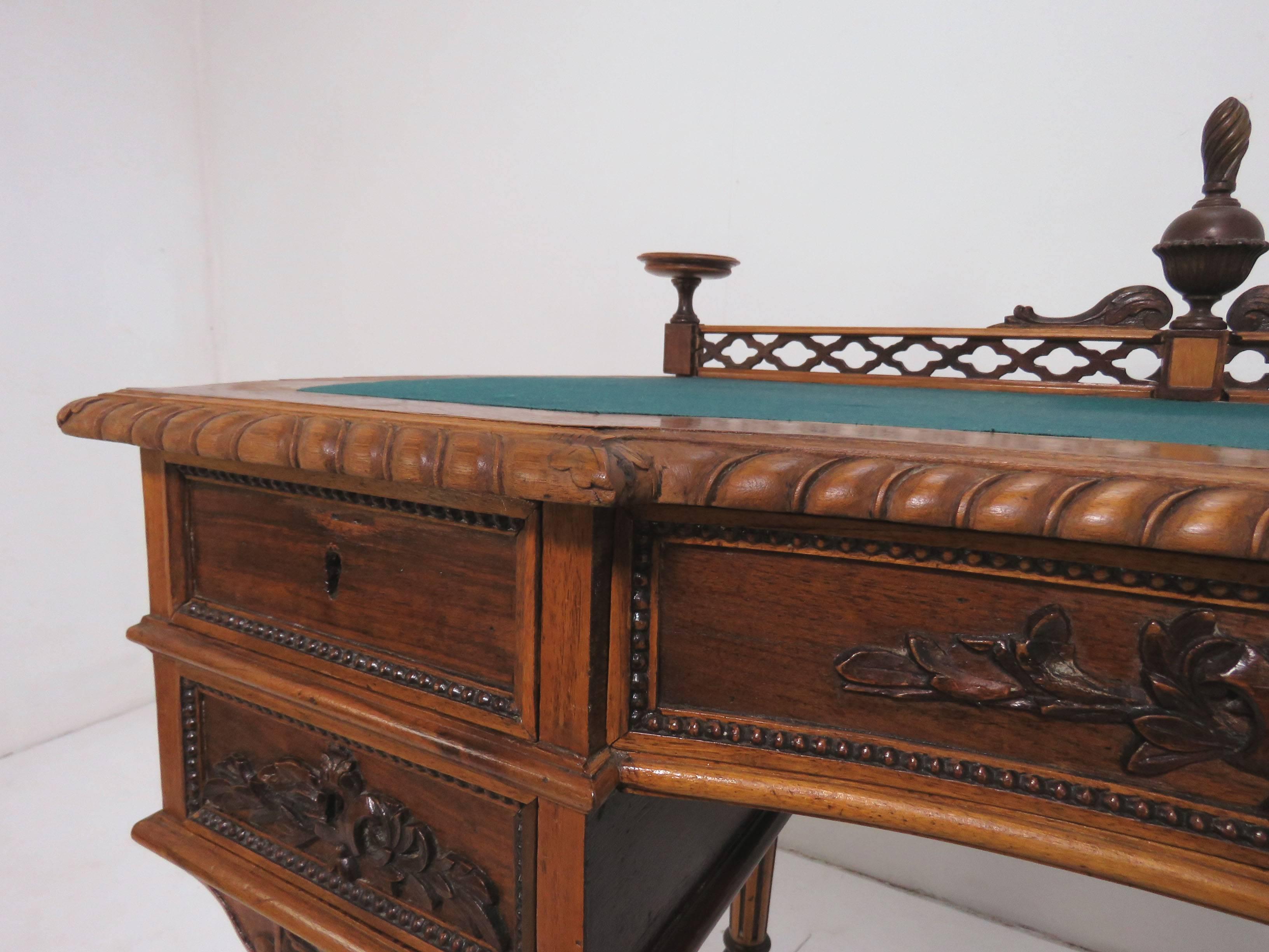 Antique Victorian Era Ladies Writing Desk, circa 1860s In Good Condition In Peabody, MA