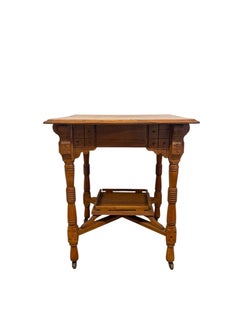Antique Victorian Era Oak Occasion Side Table or Entryway Accent Table.