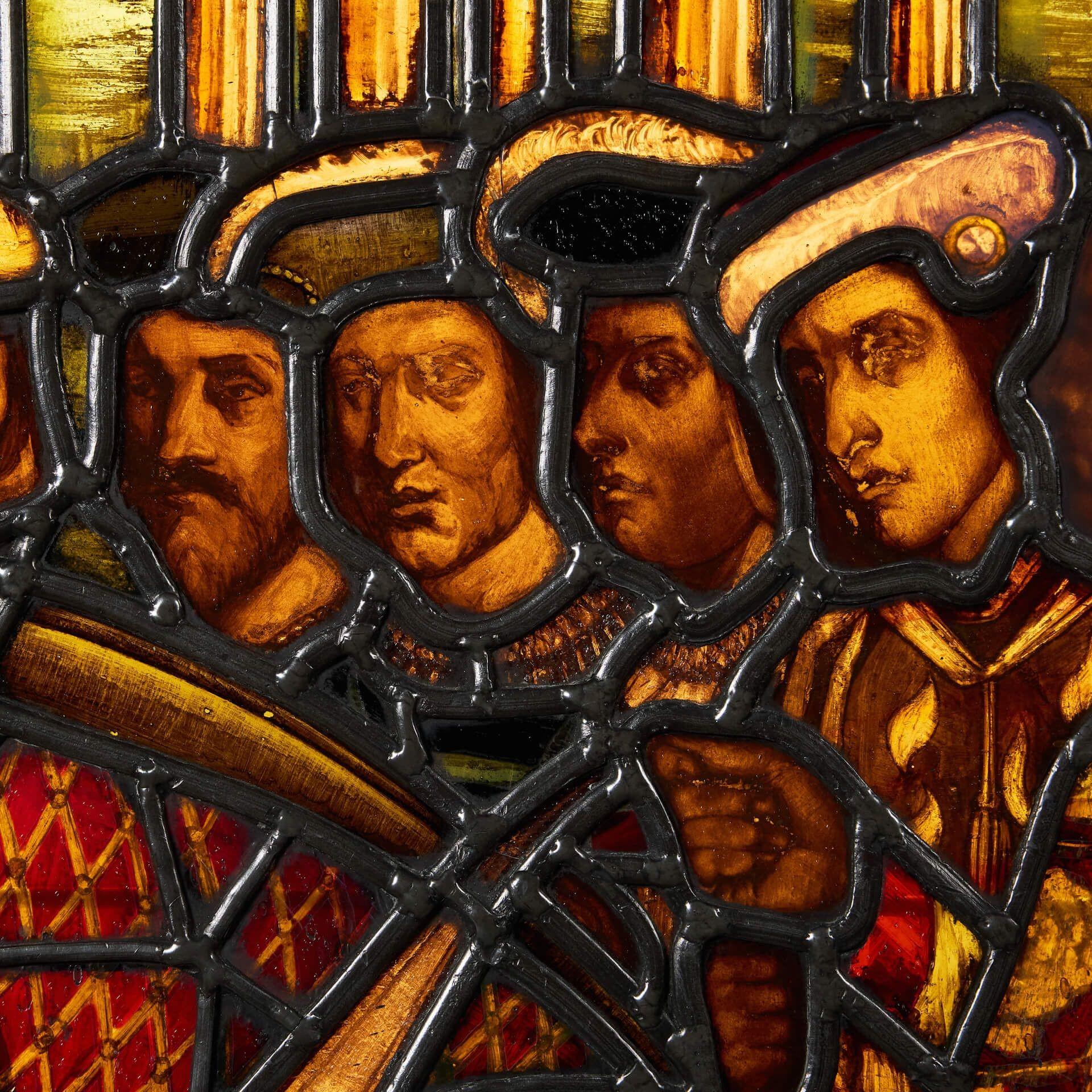 Tudor Antique Victorian Era Stained Glass Light Box For Sale