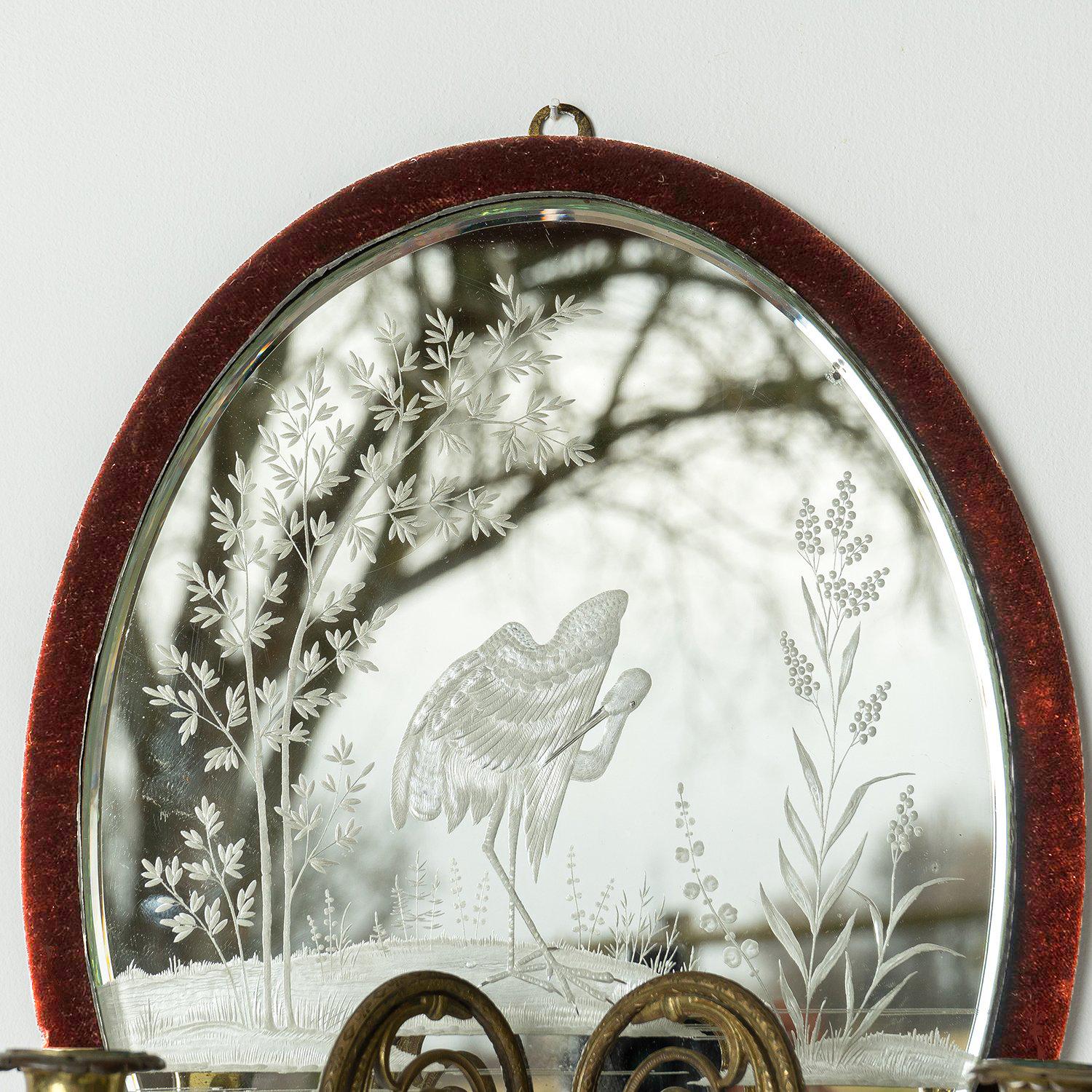 etched vintage mirror