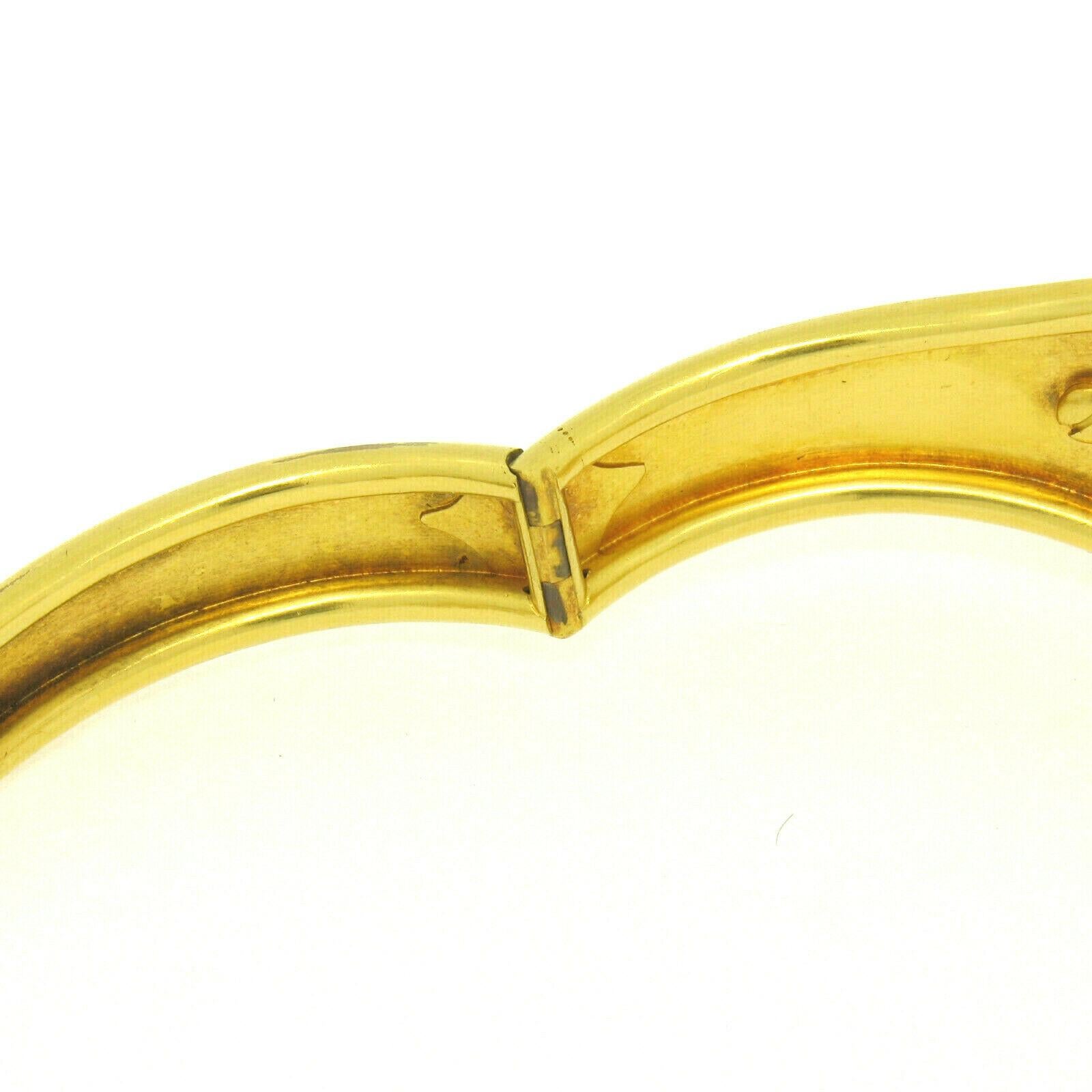 Antique Victorian Etruscan 18K Gold Natural Pearl w/ Enamel Open Bangle Bracelet For Sale 4