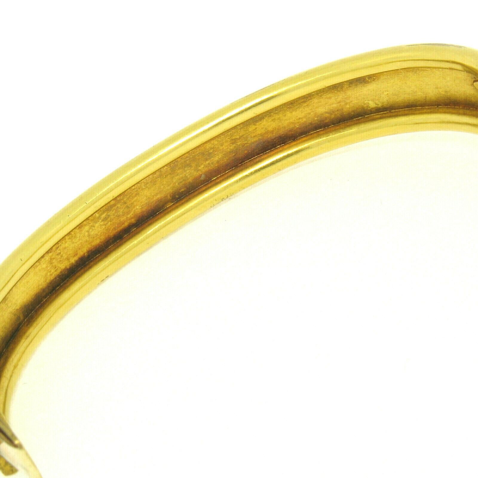Antique Victorian Etruscan 18K Gold Natural Pearl w/ Enamel Open Bangle Bracelet For Sale 3