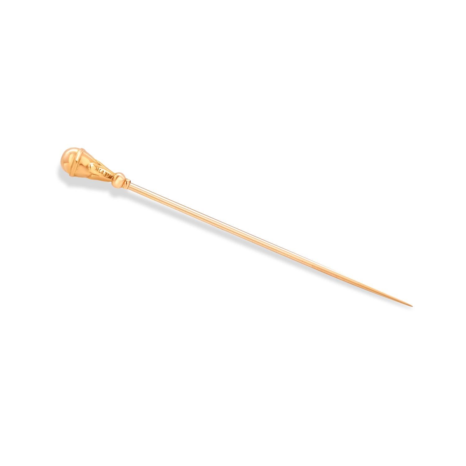 Antique Victorian Etruscan Diamond Yellow Gold Ornate Pin For Sale 1