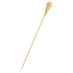 Antiguo Alfiler Victoriano Etrusco Diamante Oro Amarillo Ornamentado