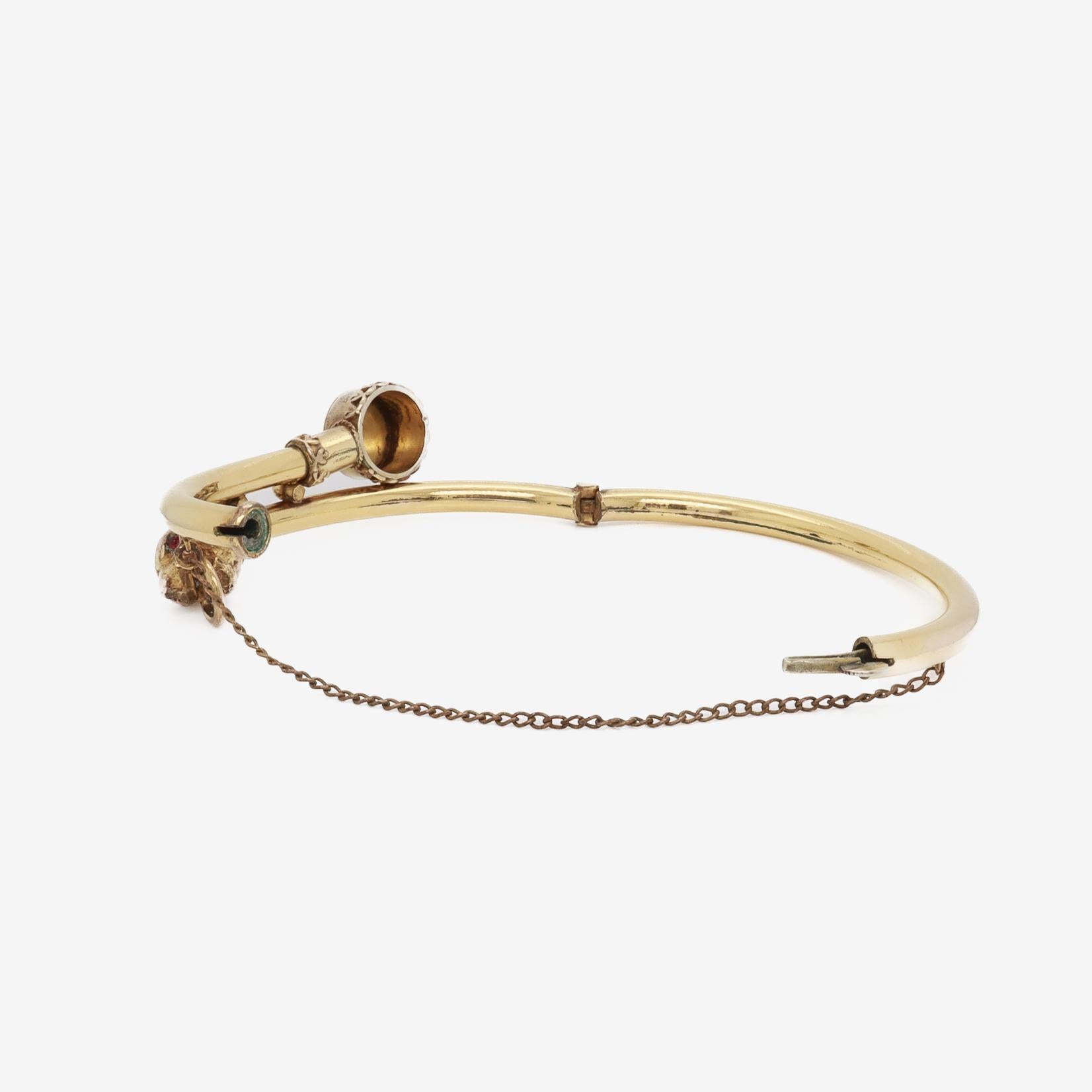 Antique Victorian / Revive Etruscan Bracelet Bypass en or fourré en vente 5