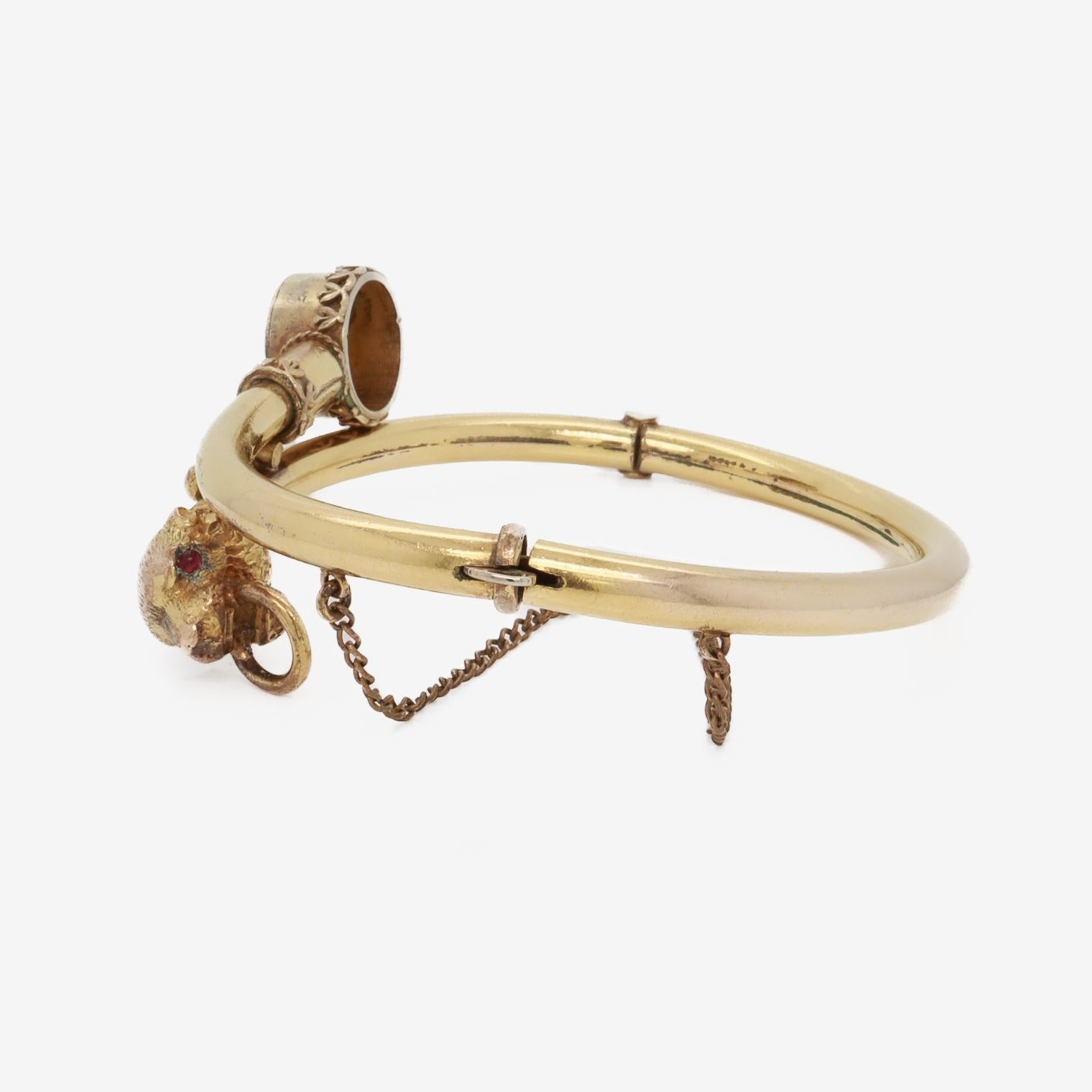 Antique Victorian / Revive Etruscan Bracelet Bypass en or fourré en vente 2