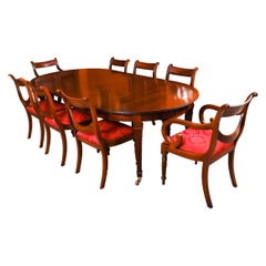 Used Victorian Extending Dining Table 19th Century & 8 Swagback Chairs
