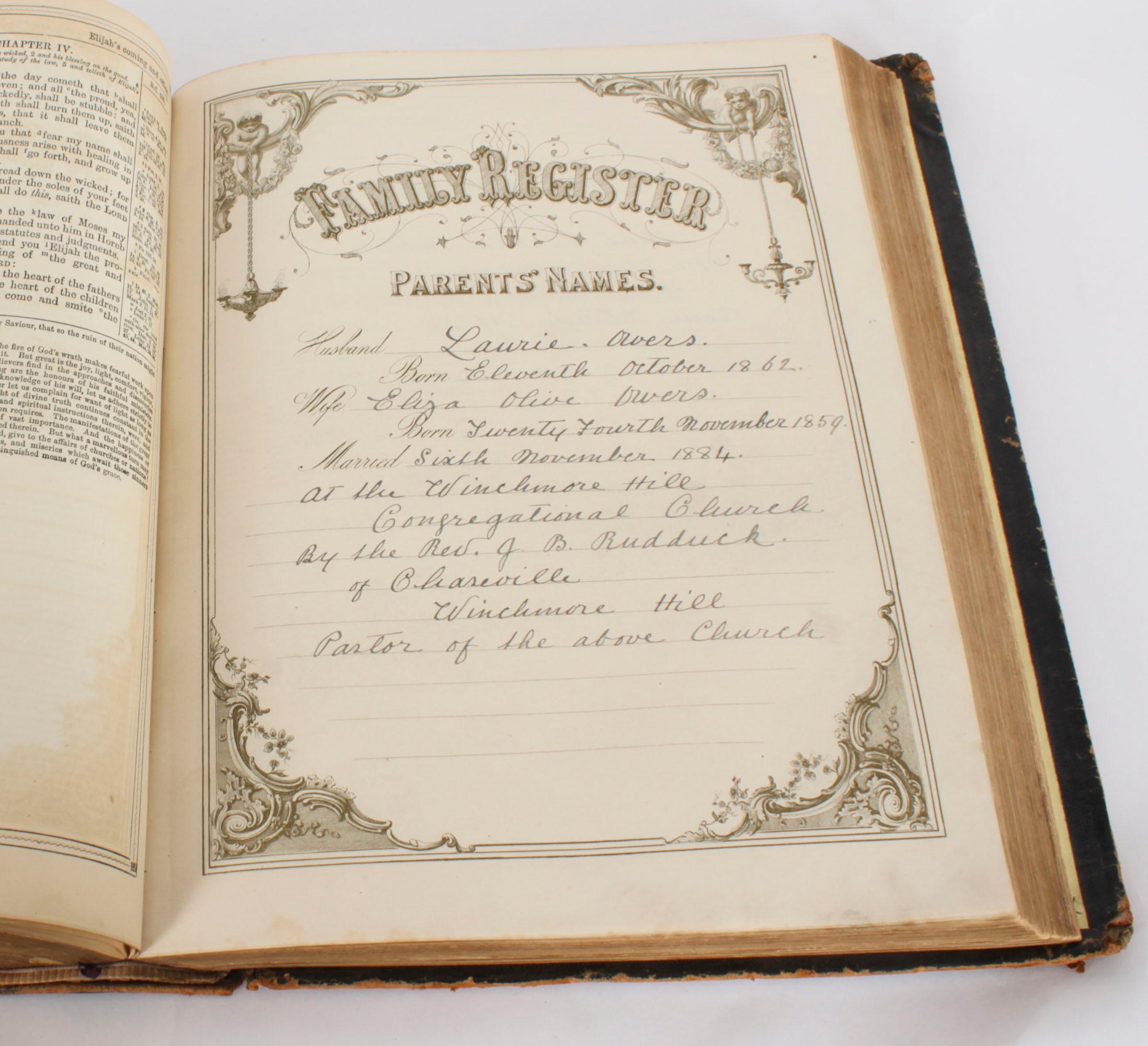 Antique Victorian Family Bible c.1850 Leather Bound 6