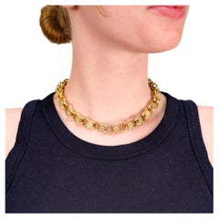 Collana vintage vittoriana con maglie a catena tipo Belcher o Rolo da 17"