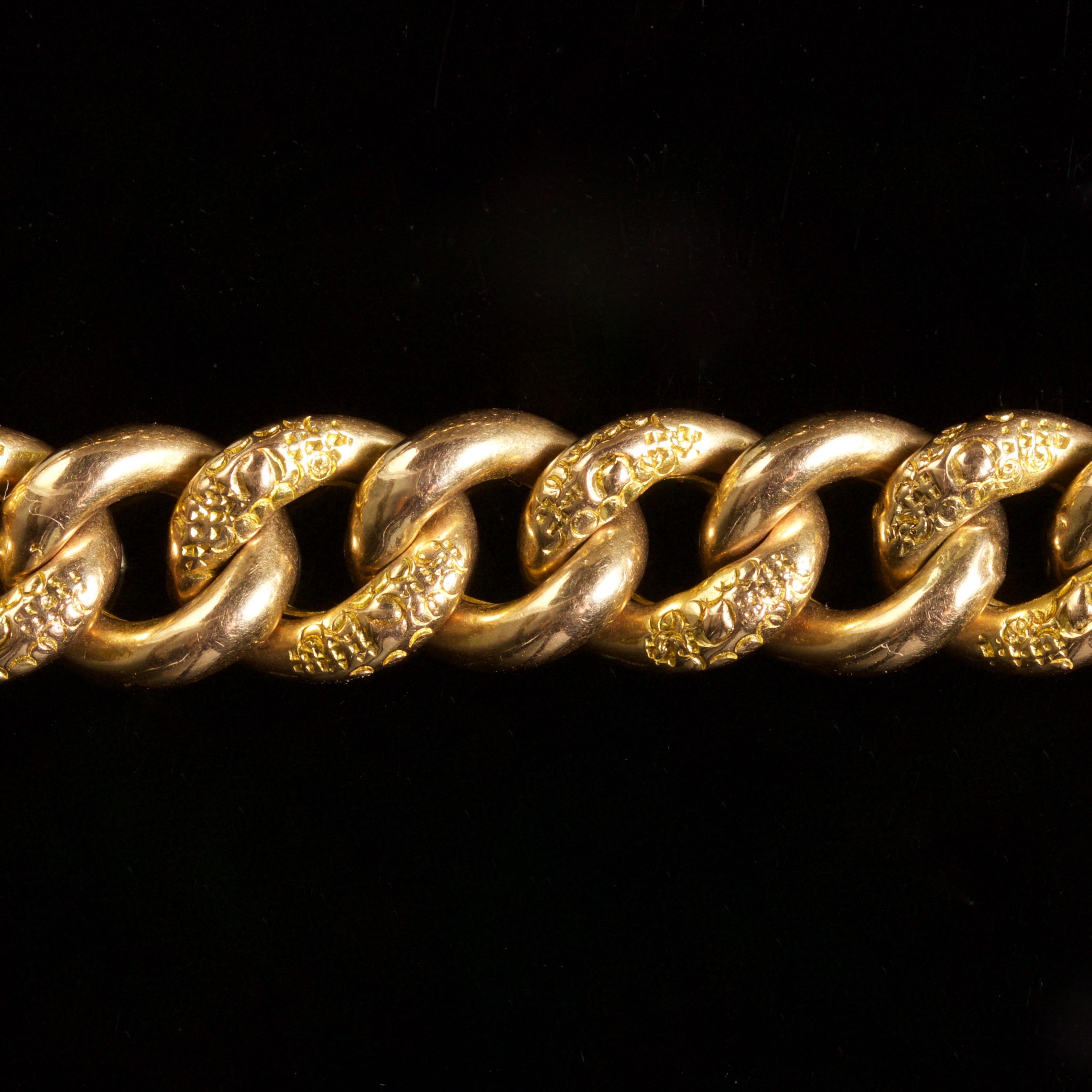 Women's Antique Victorian Fancy Link Bracelet 9 Carat, circa 1880