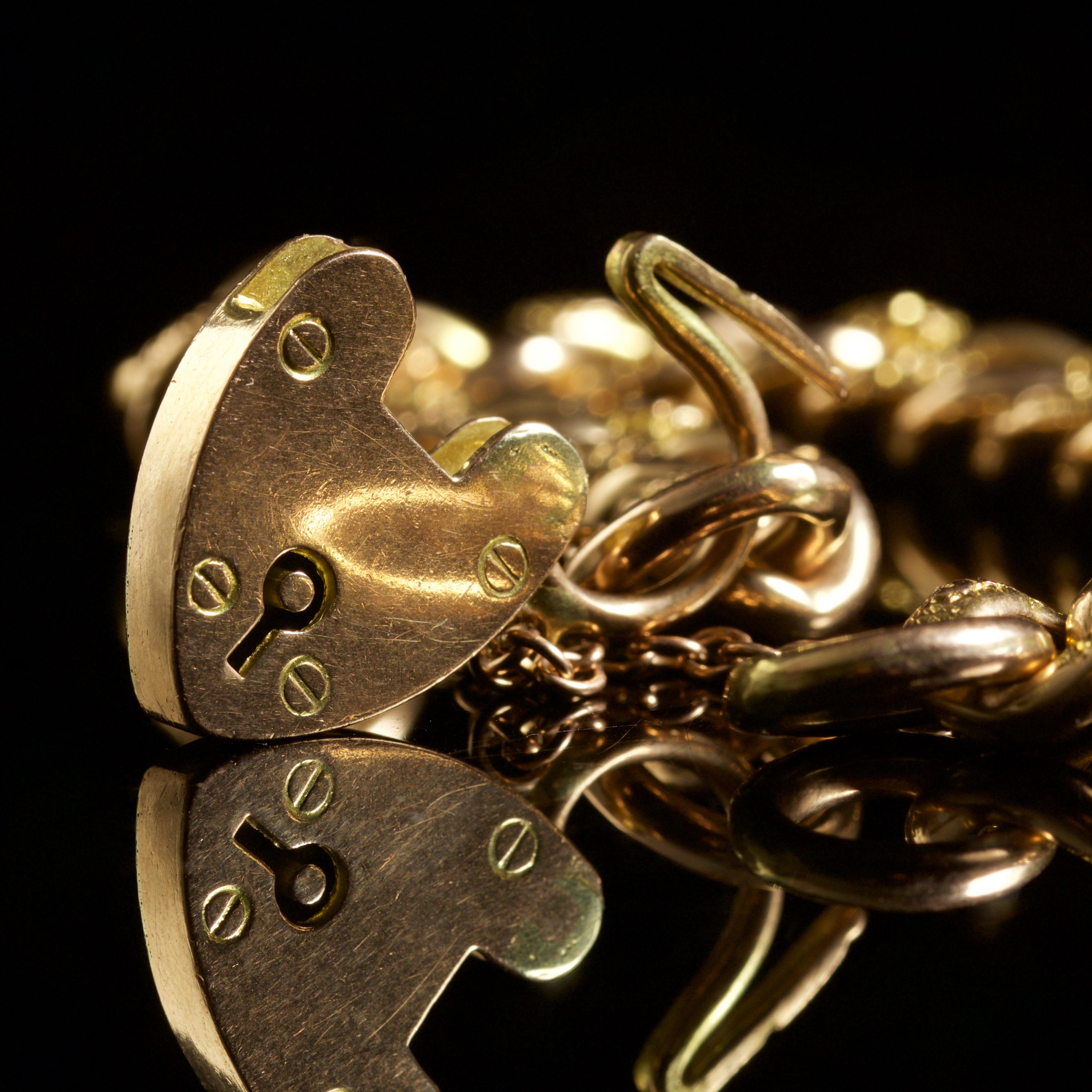 Antique Victorian Fancy Link Bracelet 9 Carat, circa 1880 3