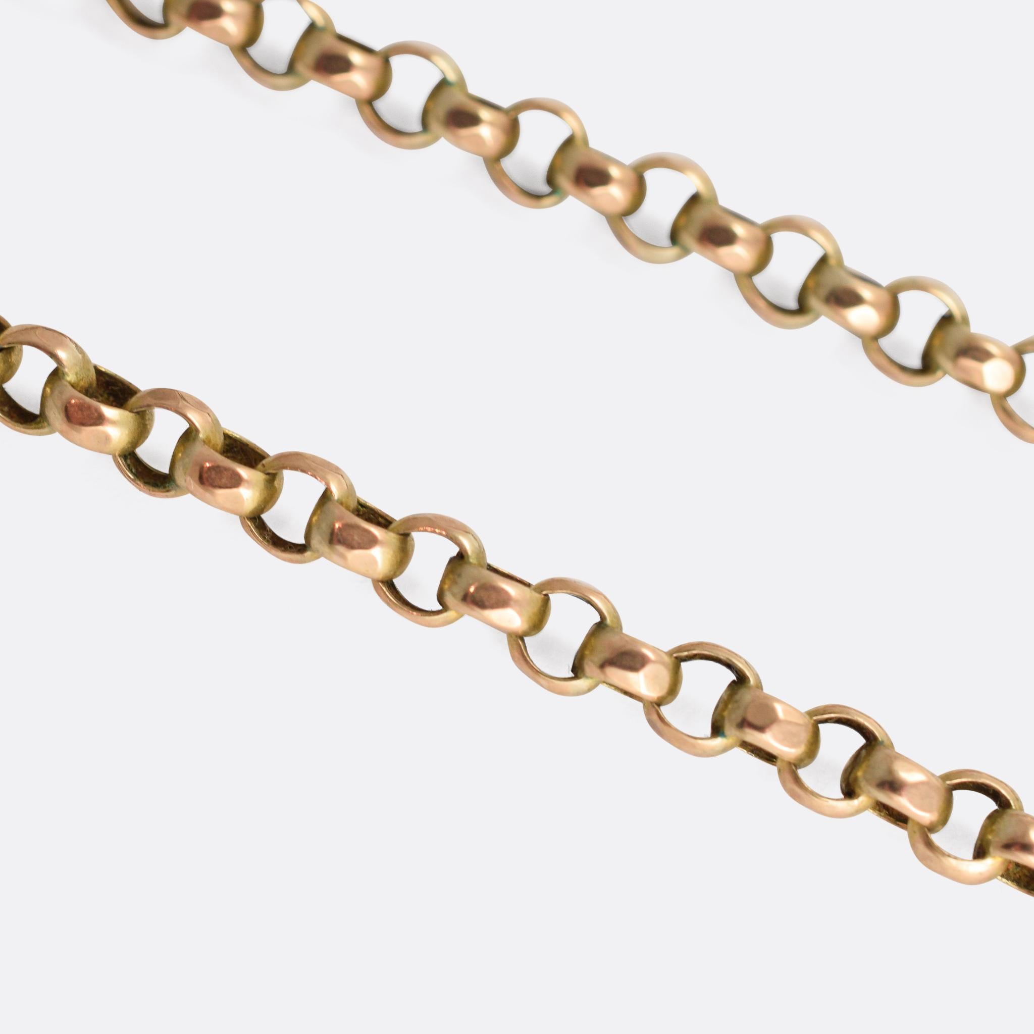 Antique Victorian Fancy-Link Gold Guard Chain In Excellent Condition In Sale, Cheshire