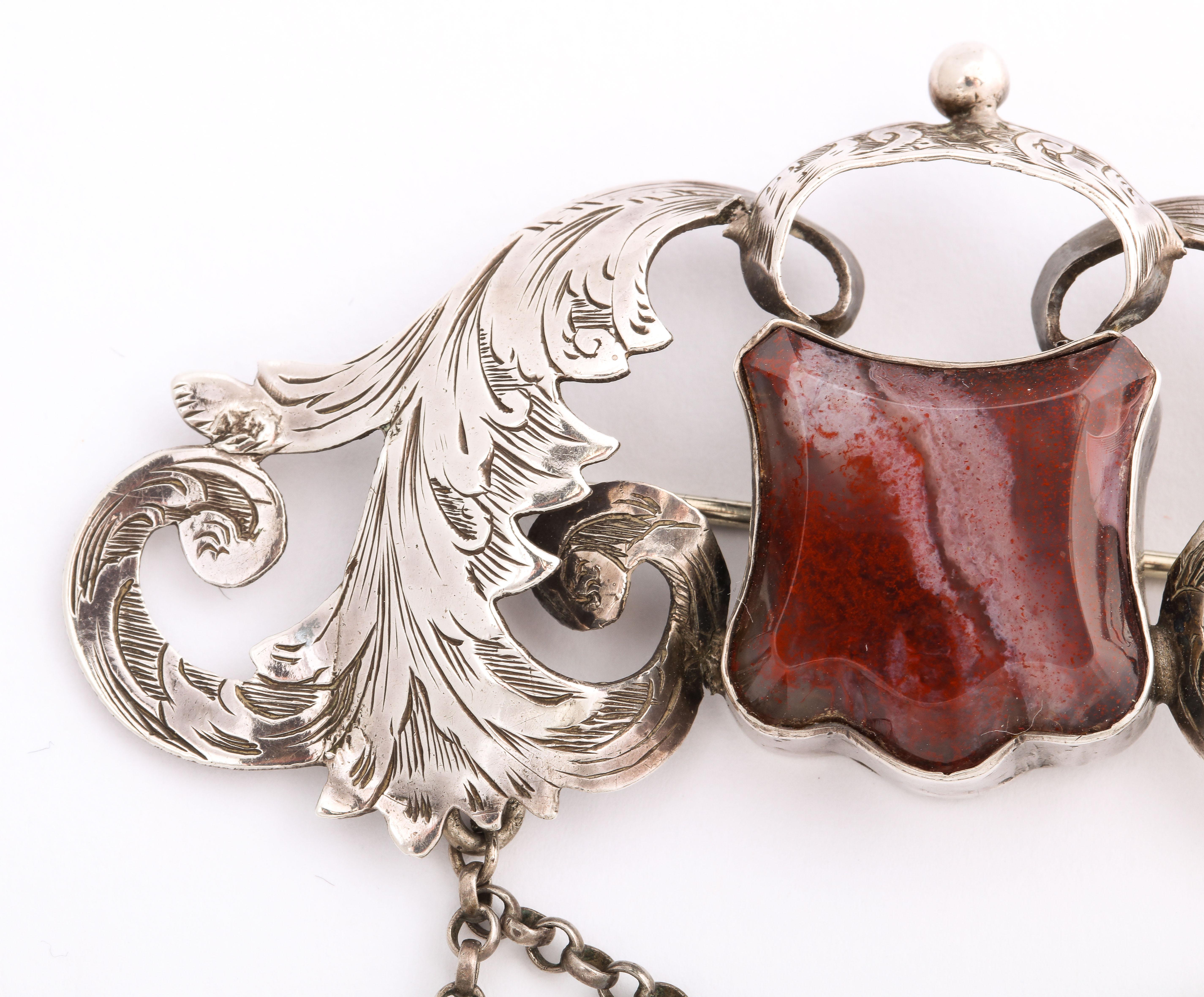 Women's or Men's Antique Victorian Fancy Scottish Silver Brooch