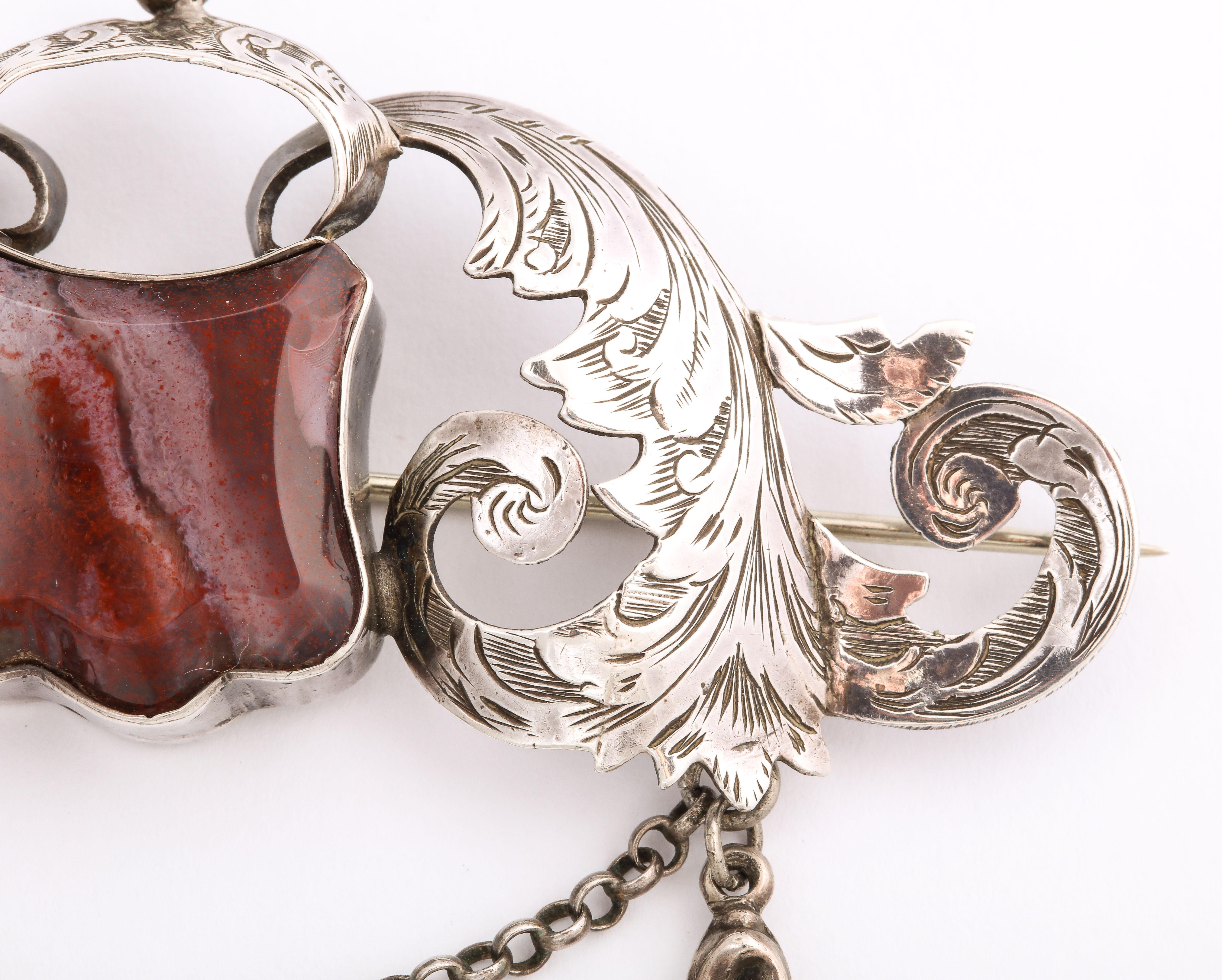 Antique Victorian Fancy Scottish Silver Brooch 1