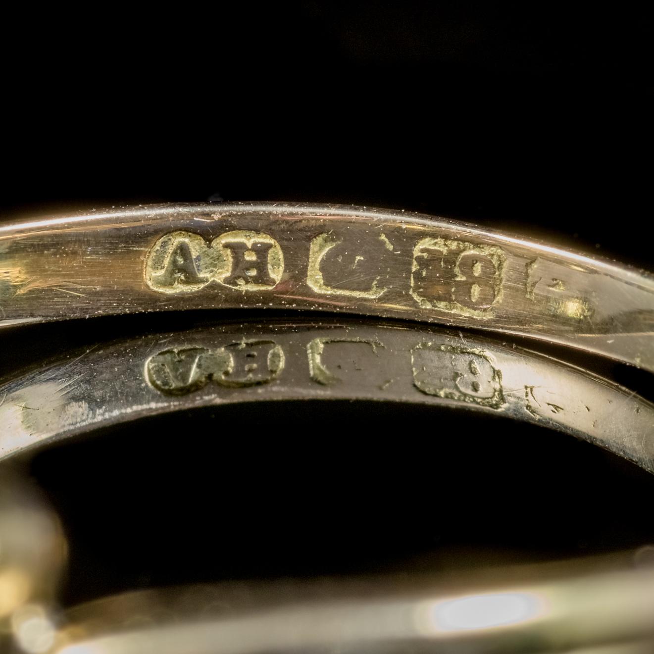 Antique Victorian Fancy Suffragette Cluster Ring 18 Carat Gold, circa 1900 2