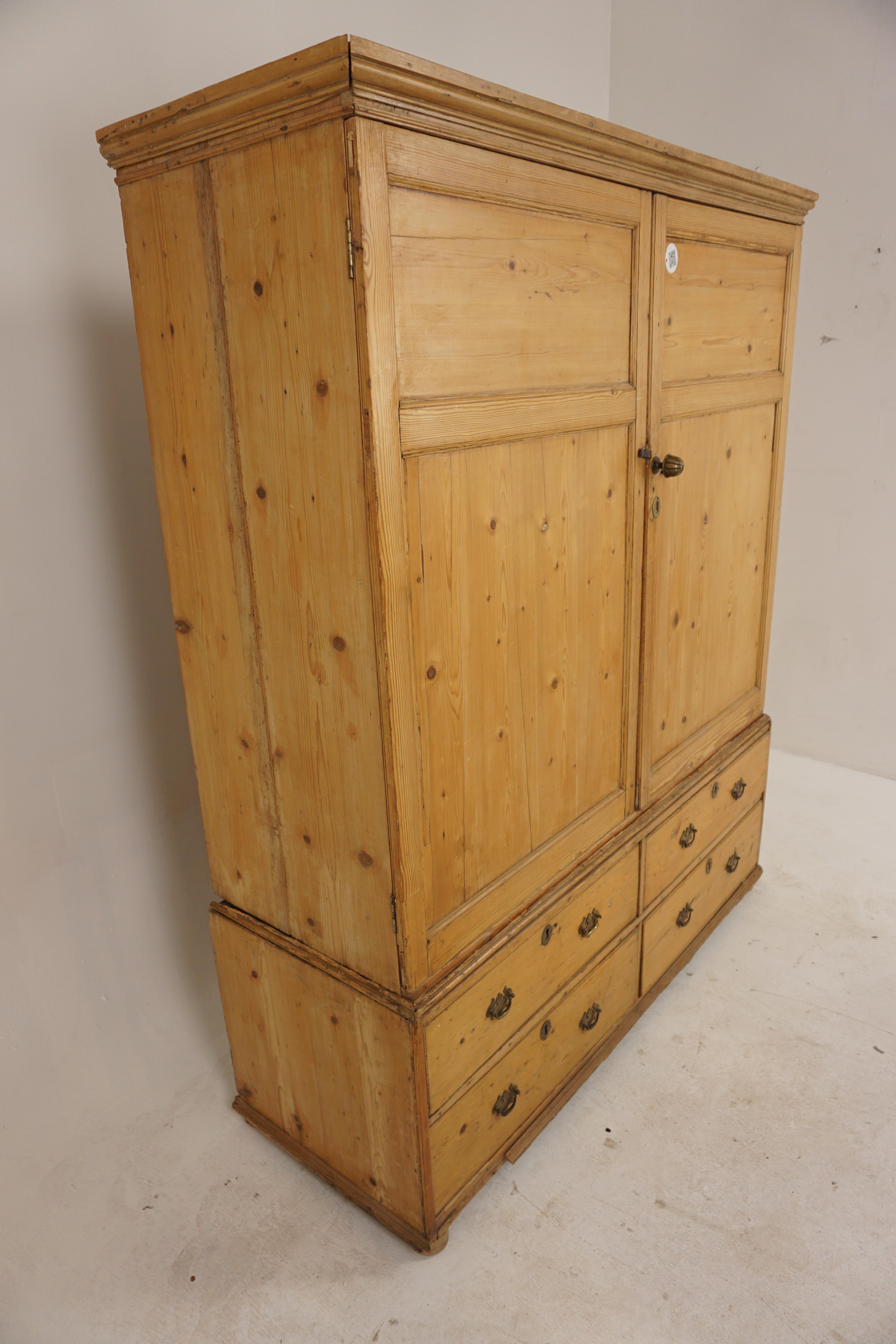 Antique Victorian Farmhouse Housekeeper Cabinet, Cupboard, Scotland 1870, H693 In Good Condition In Vancouver, BC