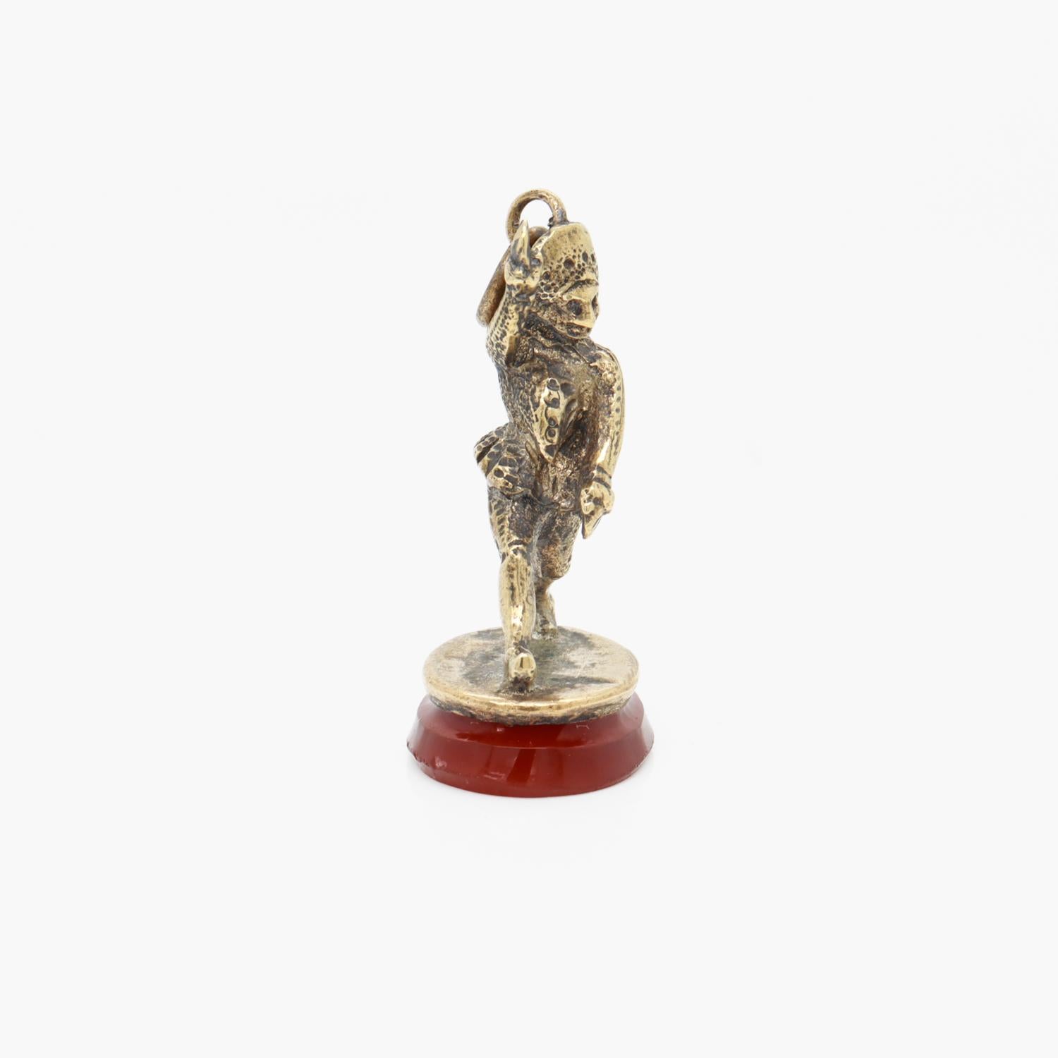 da uomo o donna Antico punzone vittoriano figurato placcato in oro e corniola con sigillo per orologio in vendita