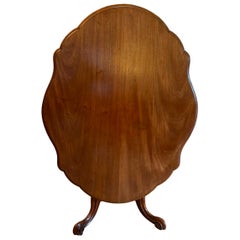 Antique Victorian Figured Mahogany Serpentine Tilt-Top Dining Centre Table
